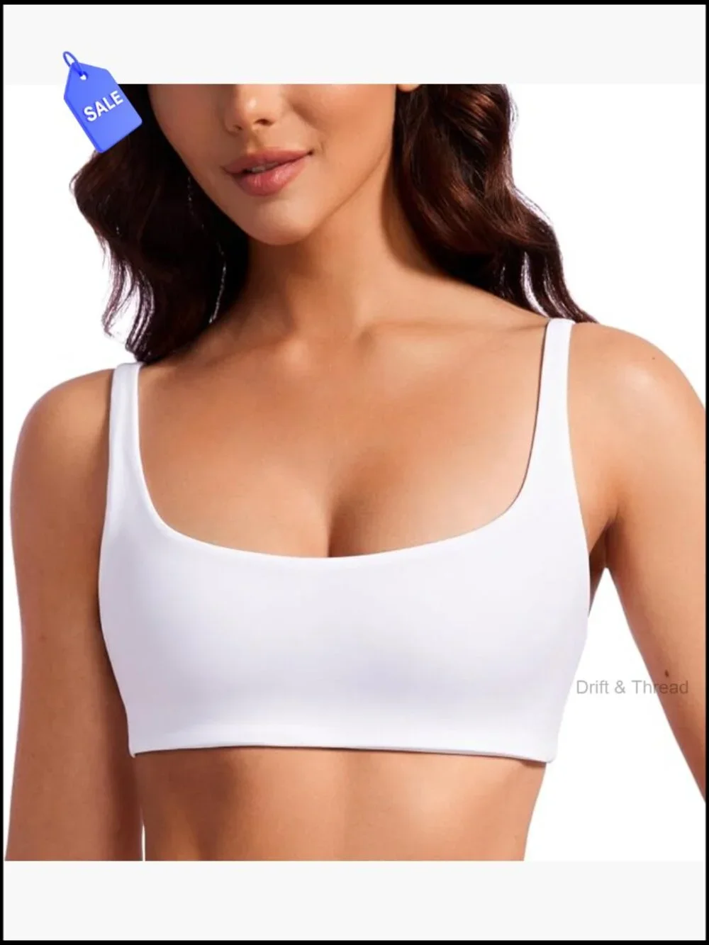 Butterluxe Square Neck Sports Bra - Low Coverage Yoga Wireless Padded Crop Top